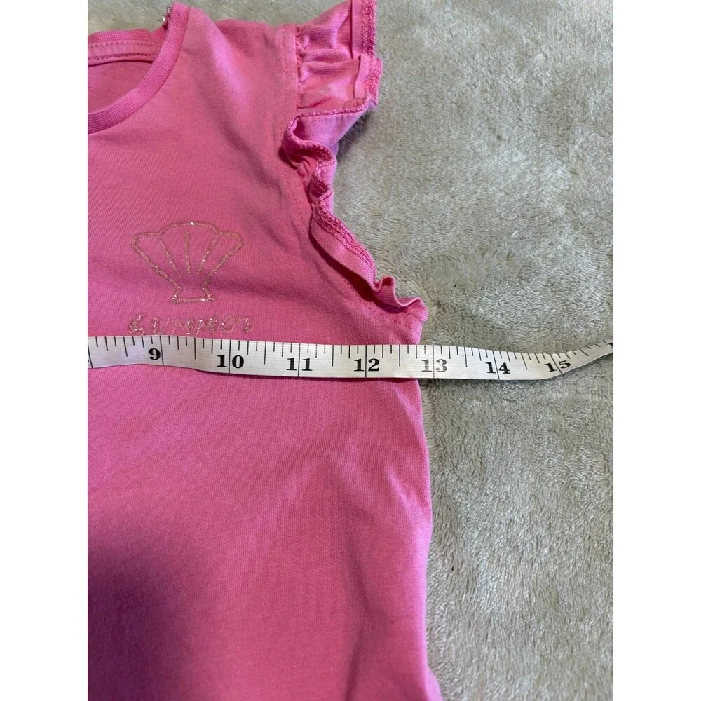 girls dress pink playwear ruffle sleeve tired party casual summer sea shell girl